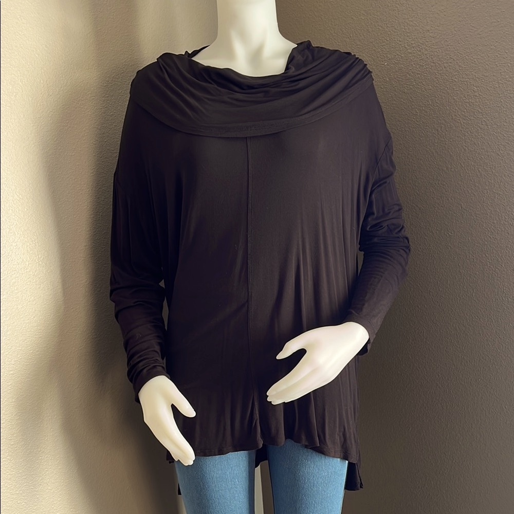 Cato 18/20W Elegant Black Cowl Neck Top